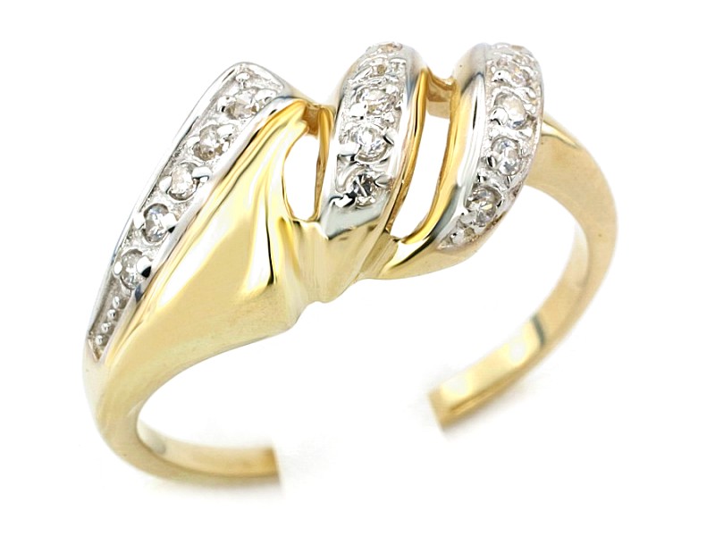 Złoty pierścionek z cyrkoniami - 1149