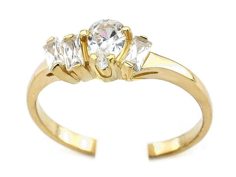 Złoty pierścionek z cyrkoniami - 1151