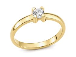 Złoty pierścionek z diamentem - 1157br_024