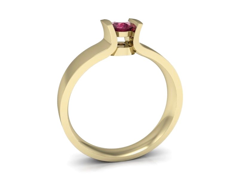 Złoty pierścionek z rubinem - 1160zr — zdjęcie 3