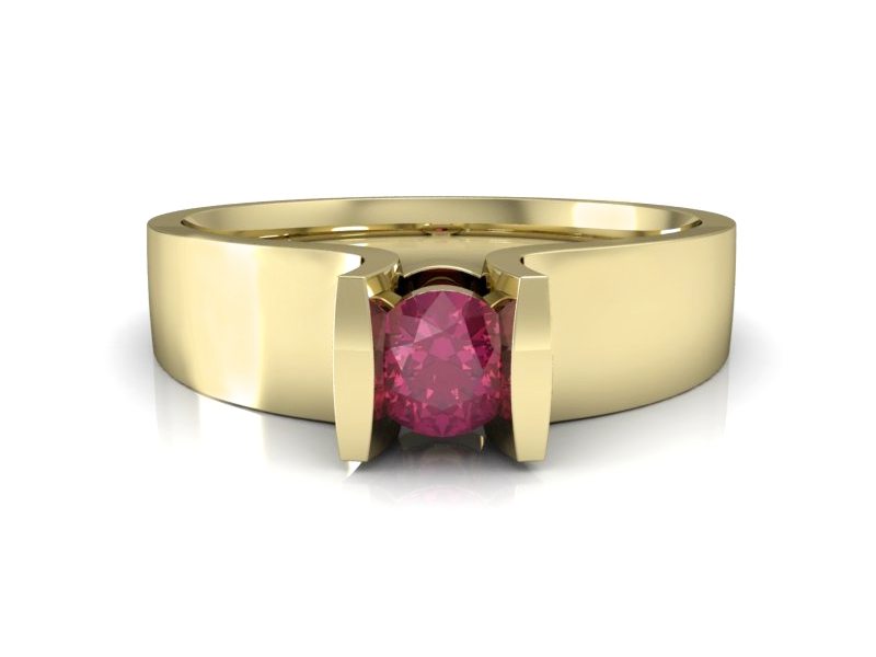 Złoty pierścionek z rubinem - 1160zr — zdjęcie 2