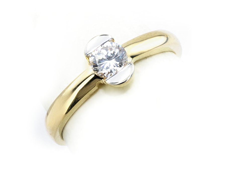 Złoty pierścionek z brylantem - 1161br_VS_H — zdjęcie 3