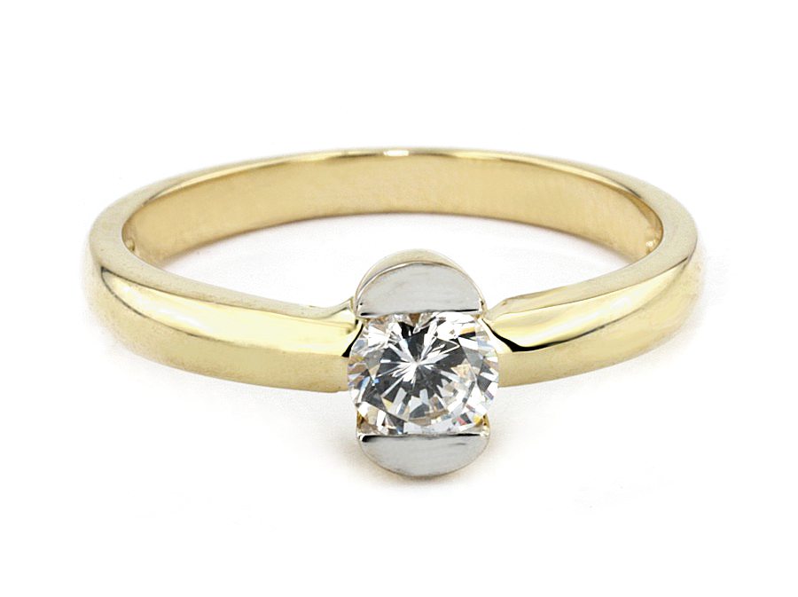 Złoty pierścionek z cyrkonią - 1161p — zdjęcie 2