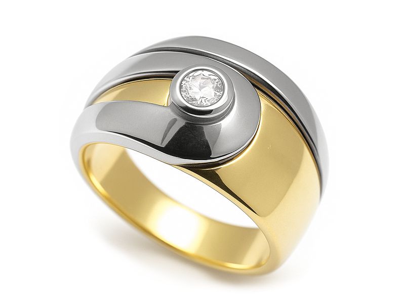 Złoty pierścionek z brylantem - 116bbr
