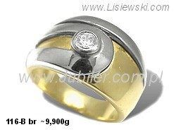 Złoty Pierścionek z brylantem żółte złoto próba 585 - 116bbr