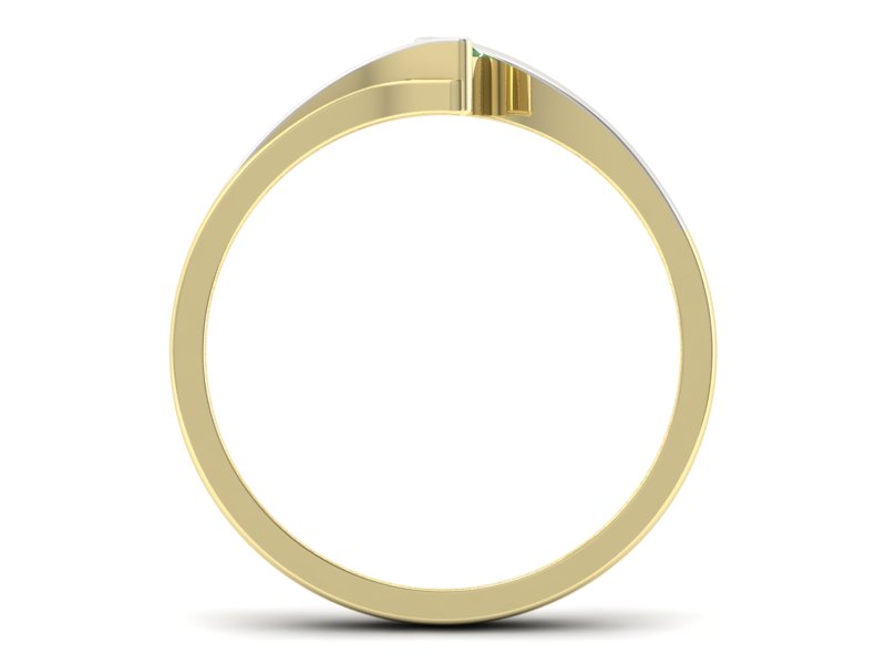 Pierścionek złoty z brylantem - 1171_2_6_p-green — zdjęcie 2