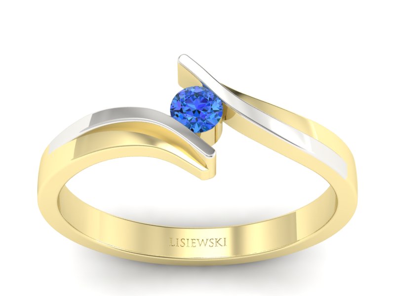 Pierścionek złoty z brylantem - 1171_2_6_p-navyblue