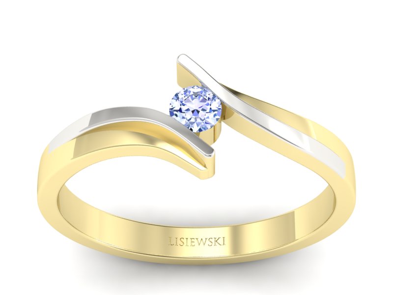 Pierścionek złoty z brylantem - 1171_2_6_p-skyblue