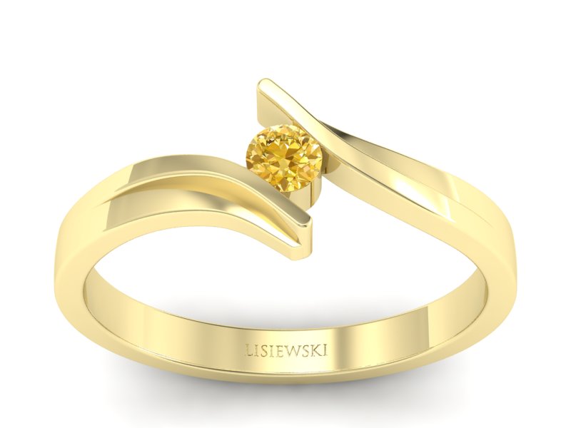 Pierścionek złoty z brylantem - 1171gold_010ct_p