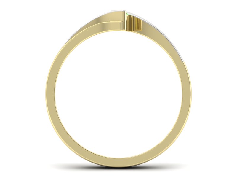 Pierścionek złoty z brylantem - 1171lightgreen — zdjęcie 2