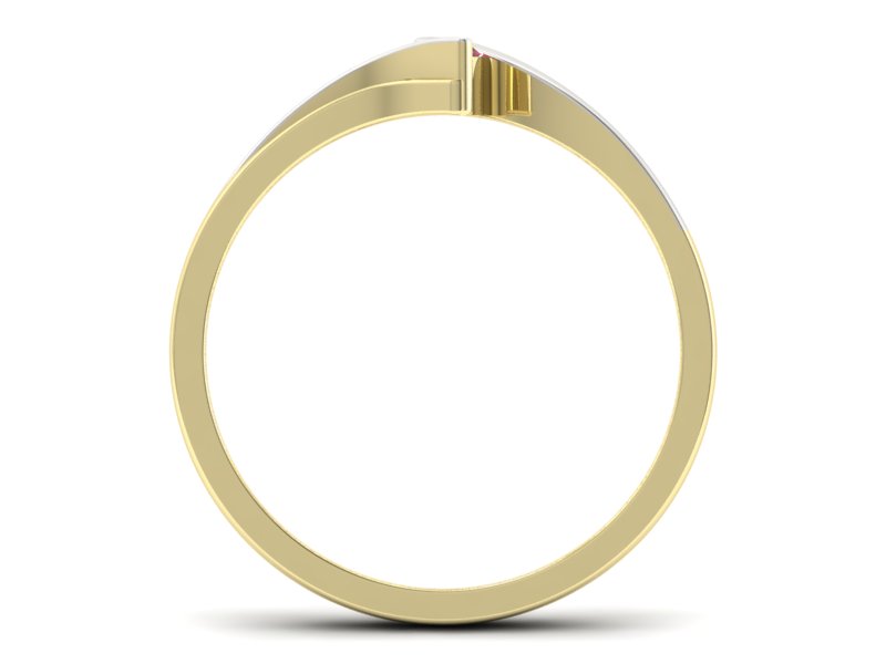 Pierścionek ze złota z brylantem - 1171rasppink — zdjęcie 2