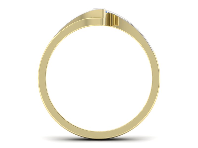 Pierścionek złoty z brylantem - 1171skyblue30vs_1 — zdjęcie 2