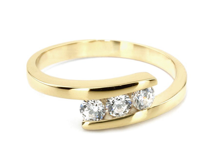 Złoty pierścionek z brylantami żółte złoto - 1174br_VS_H — zdjęcie 2