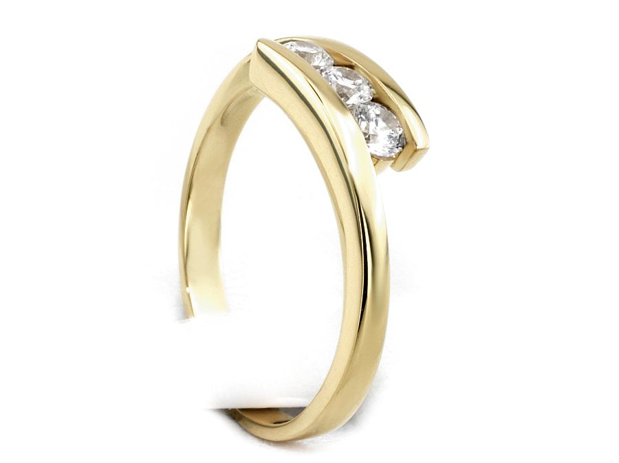 Złoty pierścionek z brylantami żółte złoto - 1174br_VS_H — zdjęcie 3