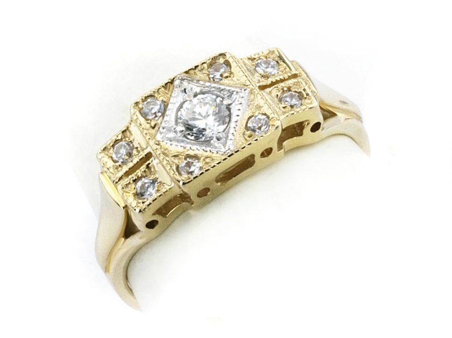 Pierścionek z brylantami żółte złoto - 1177br_SI1_H — zdjęcie 3