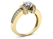 Złoty Pierścionek zaręczynowy z brylantami - 1179zb - 3