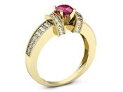 Złoty pierścionek z rubinem i brylantami - 1179zr - 3