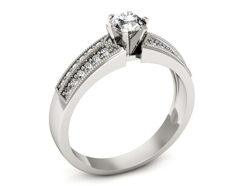 Pierścionek zaręczynowy z diamentami - 1180b — zdjęcie 3