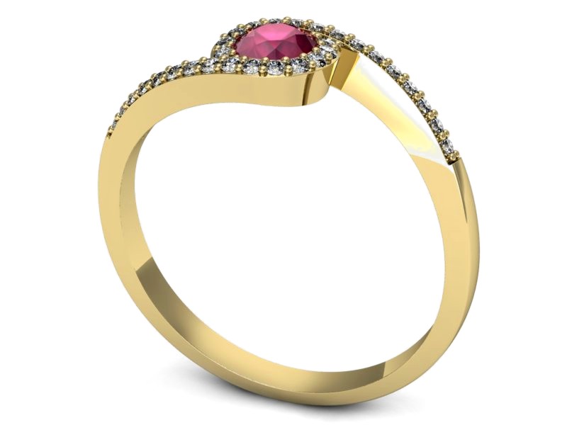 Pierścionek z rubinem i brylantami promocja - 1186skW_pro — zdjęcie 3