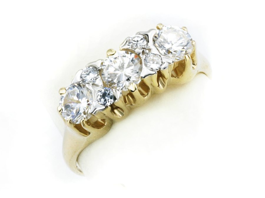 Złoty pierścionek z brylantami żółte złoto - 1188br_SI_H — zdjęcie 3