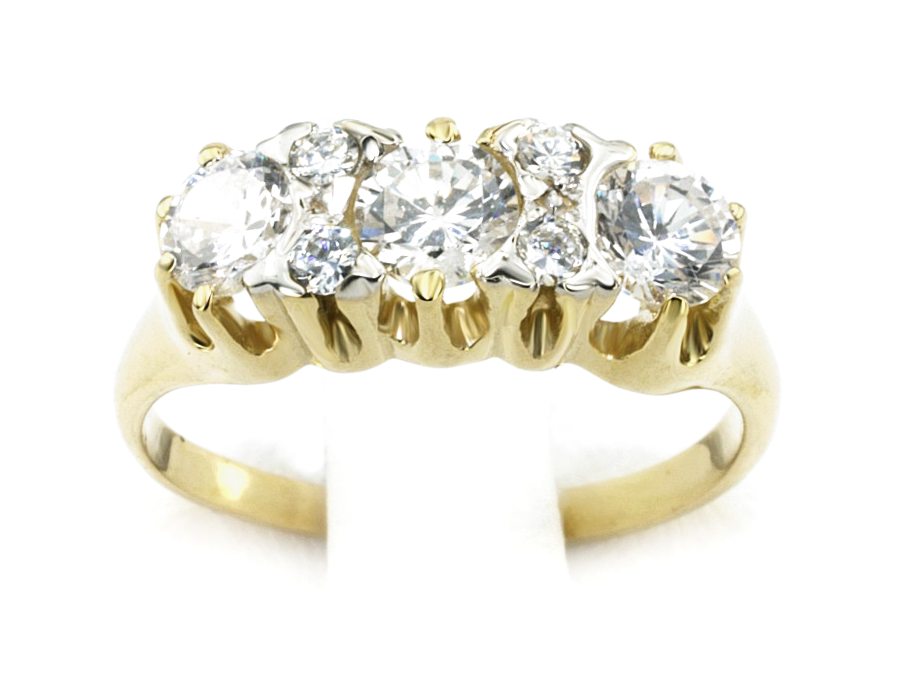 Złoty pierścionek z brylantami żółte złoto - 1188br_VS_H