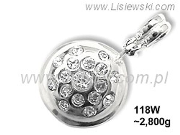 Piękna zawieszka srebrna z cyrkoniami biżuteria srebrna - 118w