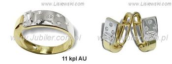 Komplet biżuterii z cyrkoniami żółte złoto 585 - 11kplau - 1