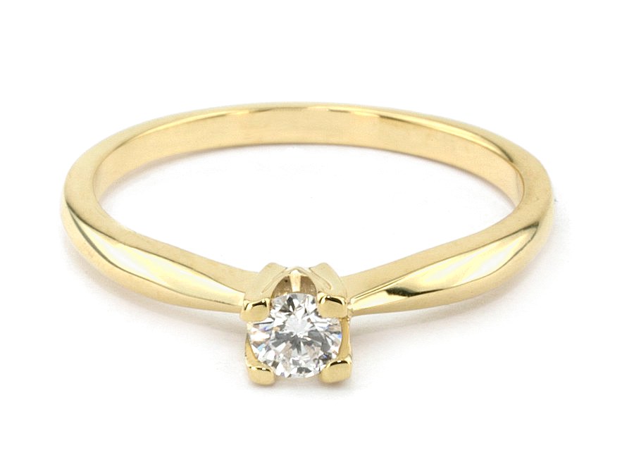 Złoty pierścionek z brylantem żółte złoto - 1208br_SI_H — zdjęcie 3