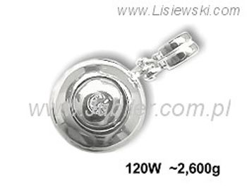 Wisiorek srebrny z cyrkonią - 120w - 1