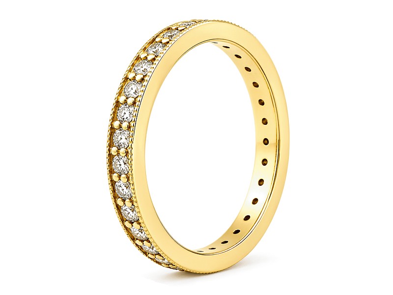 Obrączka z brylantami żółte złoto - 1218zbr_SI_H — zdjęcie 3