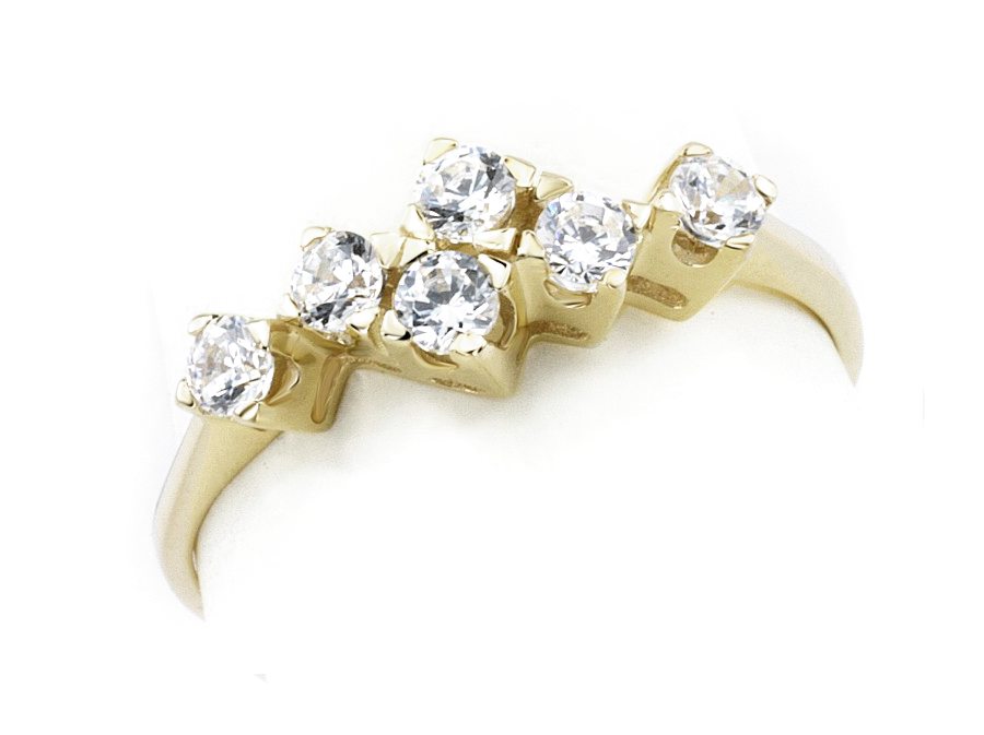 Złoty pierścionek z brylantami - 1219br_SI_H — zdjęcie 3