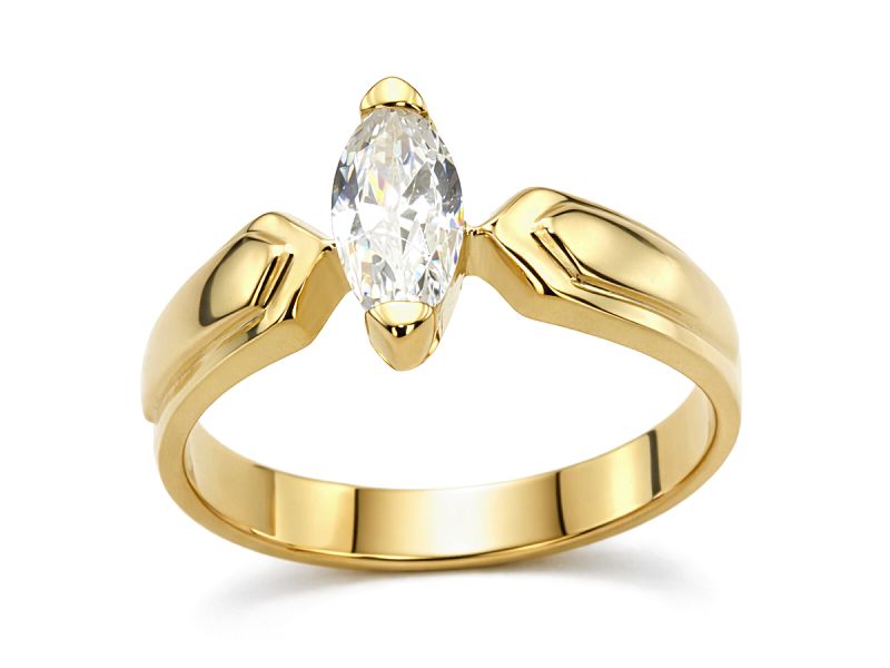 Złoty pierścionek z cyrkonią żółte złoto - 1222