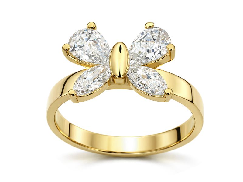 Złoty pierścionek z cyrkoniami żółte złoto - 1227