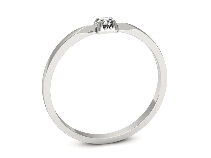 Pierścionek zaręczynowy z diamentem białe złoto - 1235b — zdjęcie 3
