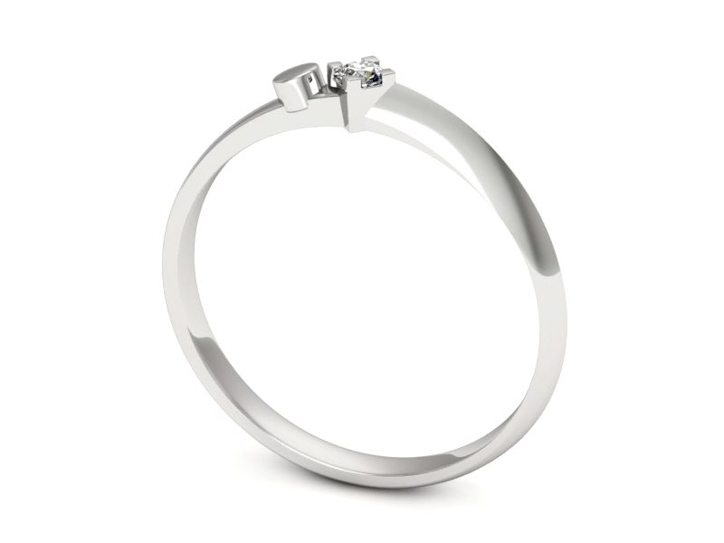 Pierścionek z brylantem - 1260b — zdjęcie 3