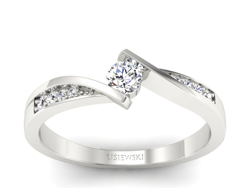 Pierścionek z brylantami białe złoto promocja - 1273skW_pro