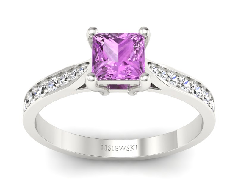 Pierścionek z szafirem i brylantami promocja - 1274skW_pro