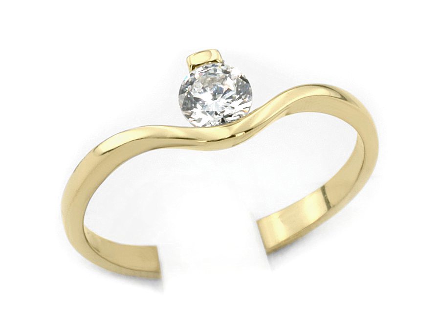 Złoty pierścionek z brylantem - 1275br_SI_H