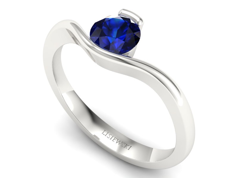 Złoty pierścionek z szafirem - 1277bsz — zdjęcie 3