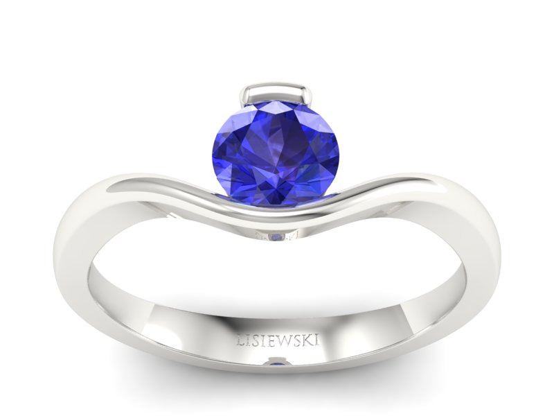 Złoty pierścionek z szafirem - 1277bszc