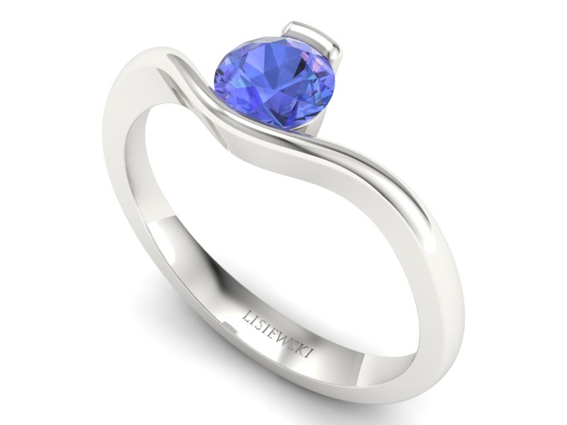 Złoty pierścionek z tanzanitem - 1277bt — zdjęcie 3