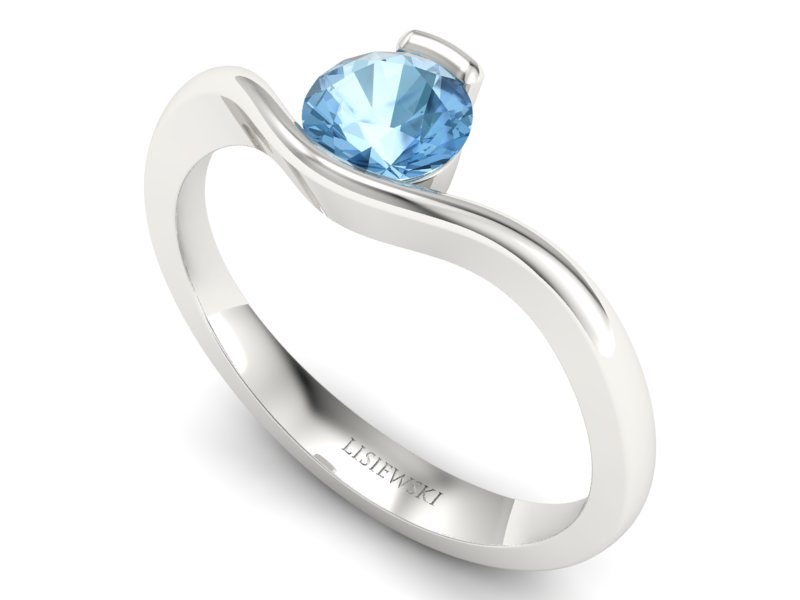 Złoty pierścionek z topazem - 1277btp — zdjęcie 3