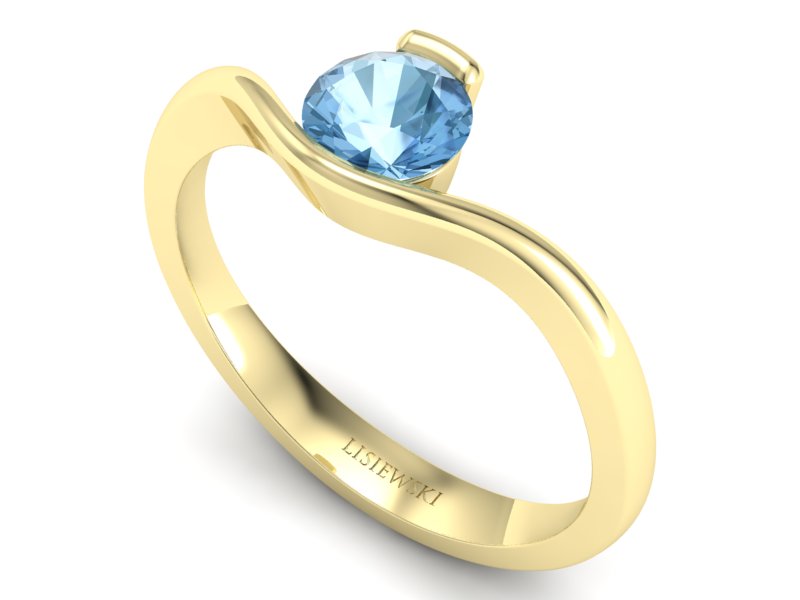 Złoty pierścionek z topazem - 1277ztp — zdjęcie 3