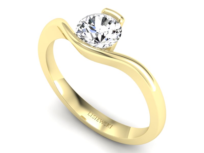 Pierścionek zaręczynowy z brylantem - 1278br_si_H — zdjęcie 3