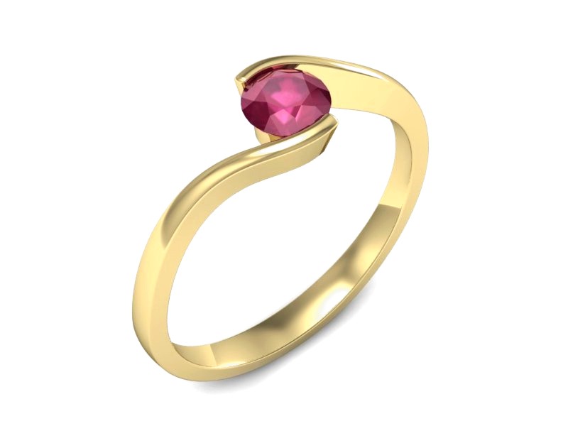 Złoty pierścionek z rubinem żółte złoto - 1280zr