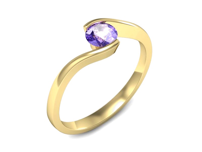 Złoty pierścionek z tanzanitem żółte złoto - 1280zt