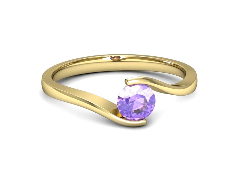 Złoty pierścionek z tanzanitem żółte złoto - 1280zt — zdjęcie 2