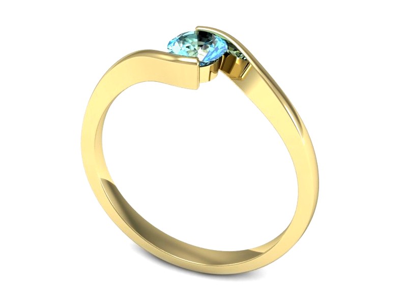 Złoty pierścionek z topazem żółte złoto - 1280ztp — zdjęcie 3