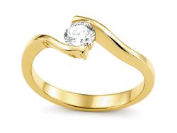 Złoty pierścionek z diamentem - 1284br_P1_I