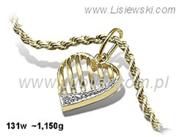 Złota zawieszka Wisiorek złoty z cyrkonią żółte złoto 585 - 131w